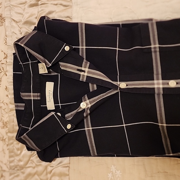 Turnbury Mens Window Pane Plaid Button Down Long Sleeved Shirt Large EUC - Picture 10 of 11